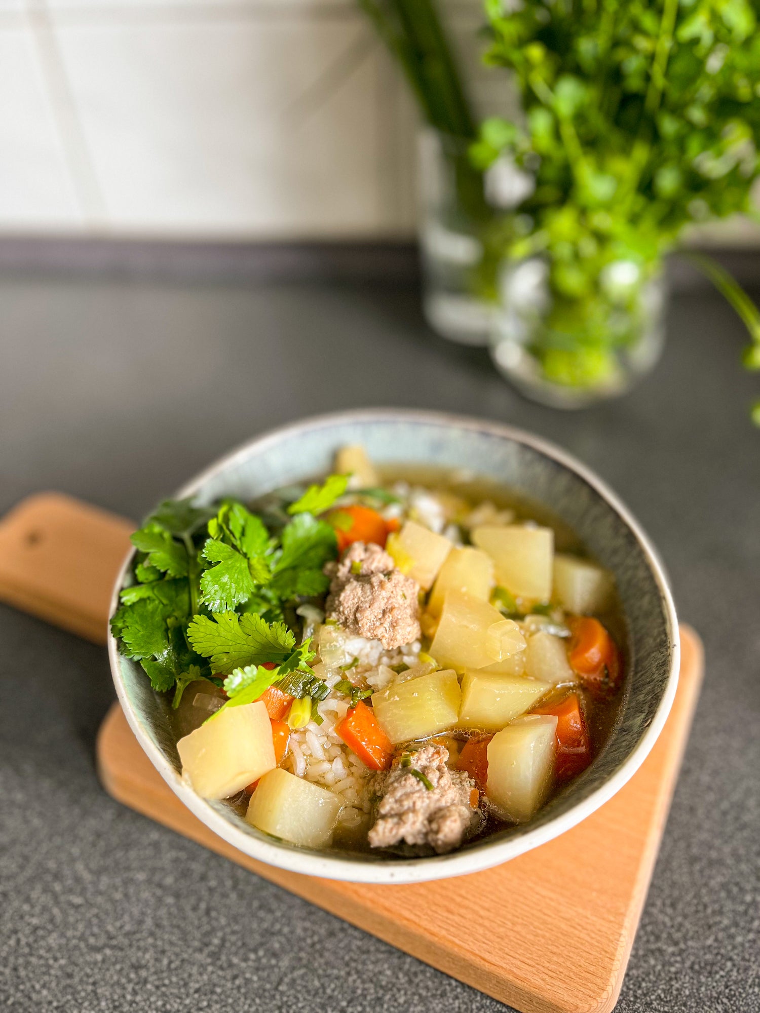 CANH - VIETNAMESISCHE SUPPE MIT KOHLRABI, HACKFLEISCH & REIS